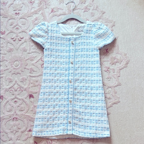 Stunning Blue and White Tweed Dress - Picture 1 of 3